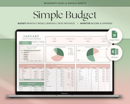Budget Planner Google Sheets Monthly Budget Spreadsheet